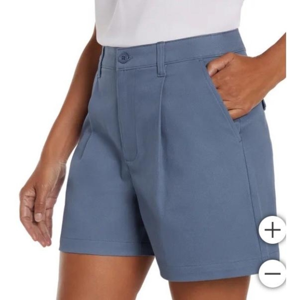 Banana Republic BLUE Front Pleated Shorts Sz 14 NWT